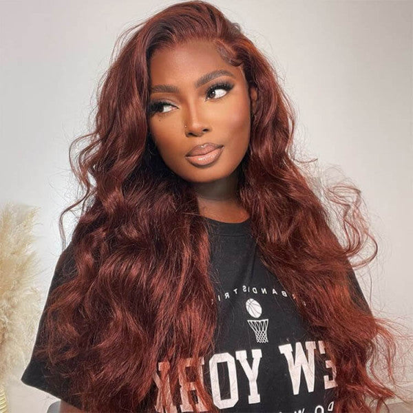 5*5 Lace Glueless Ready To Go Wigs - Reddish Brown Hair Wigs Body Wave