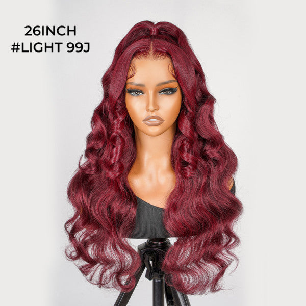 99J Pre-styled Half Up Half Down 13*4 Lace Frontal Wig Ready To Go Cap Size M