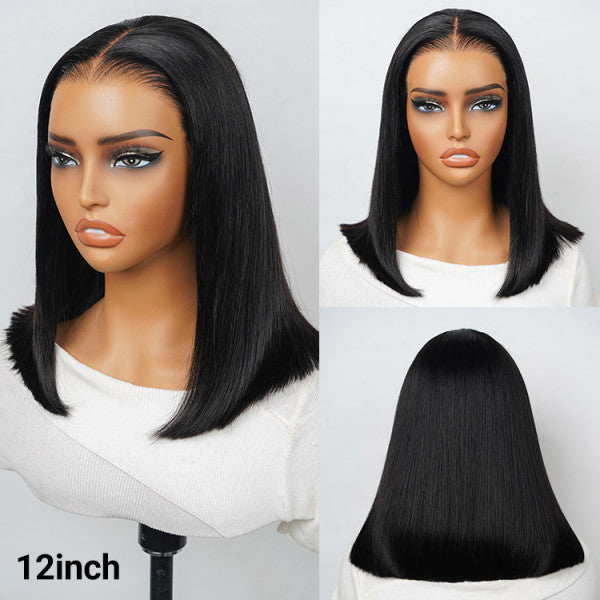 Glueless Bob Wig - Ready Go Bob Wigs Short Straight Easy & Go Pre Cut Lace Closure Wigs 7*5