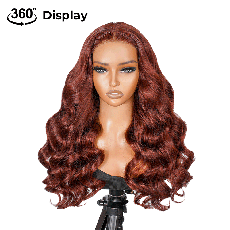 5*5 Lace Glueless Ready To Go Wigs - Reddish Brown Hair Wigs Body Wave