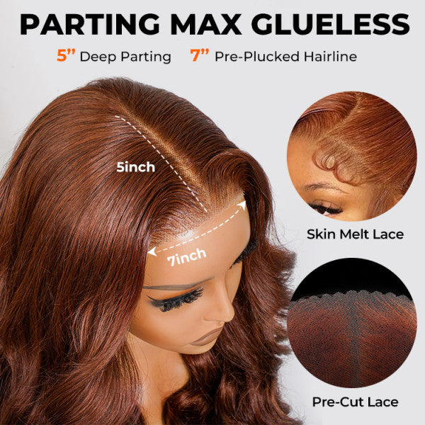 Cowboy Copper Color 7*5 Glueless Wig Ready To Go Hair 180% Density