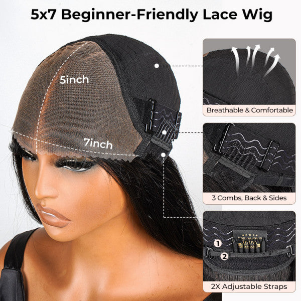 Cowboy Copper Color 7*5 Glueless Wig Ready To Go Hair 180% Density