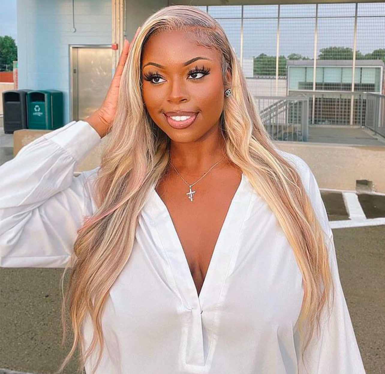 Blonde Highlight #P18/613 Straight Human Hair Wigs Blonde Hair With Highlights For Sale